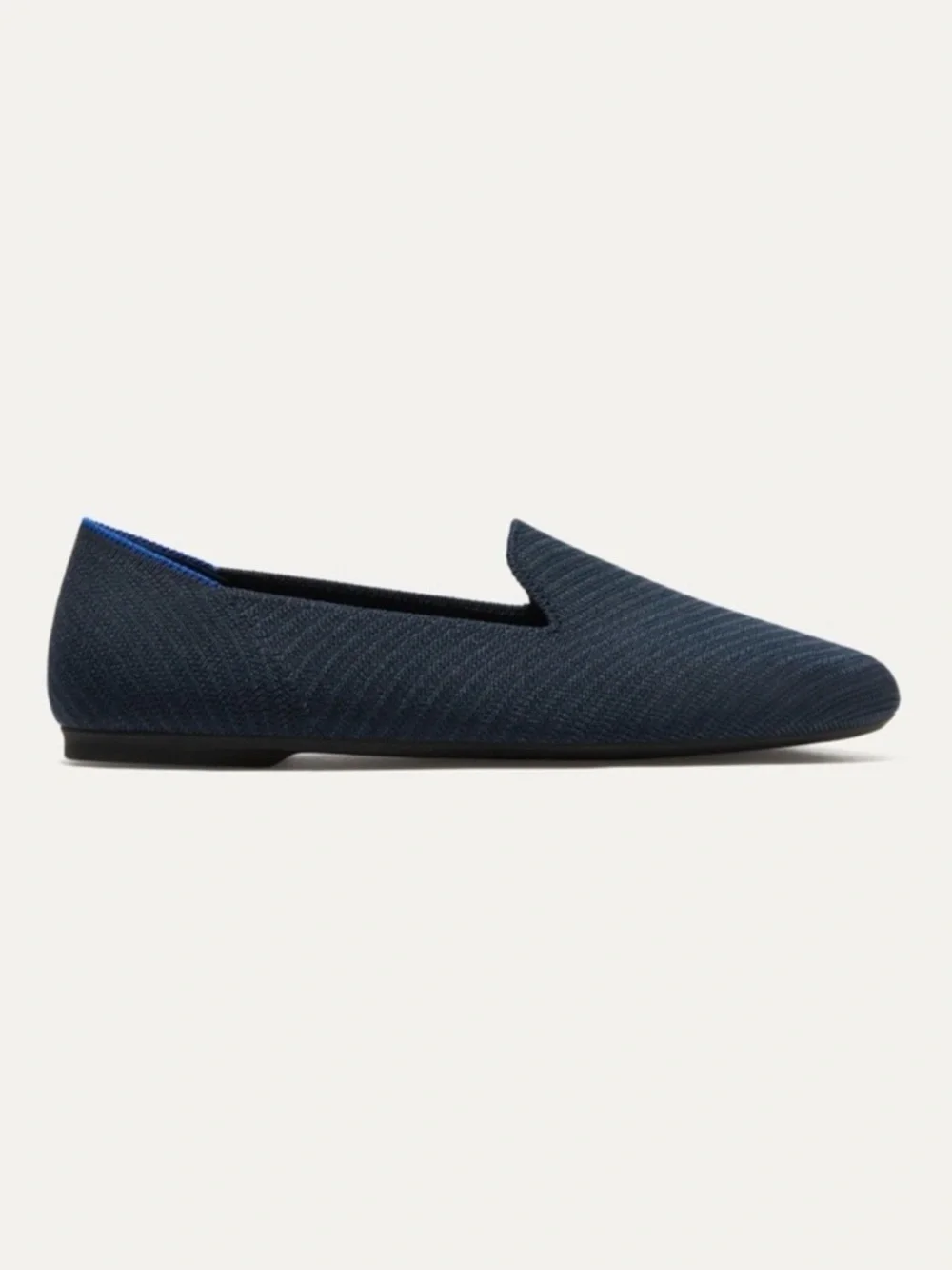 Rothy’s The Loafer Navy Twill Blue Knit Flats Size 12 New In Box Washable